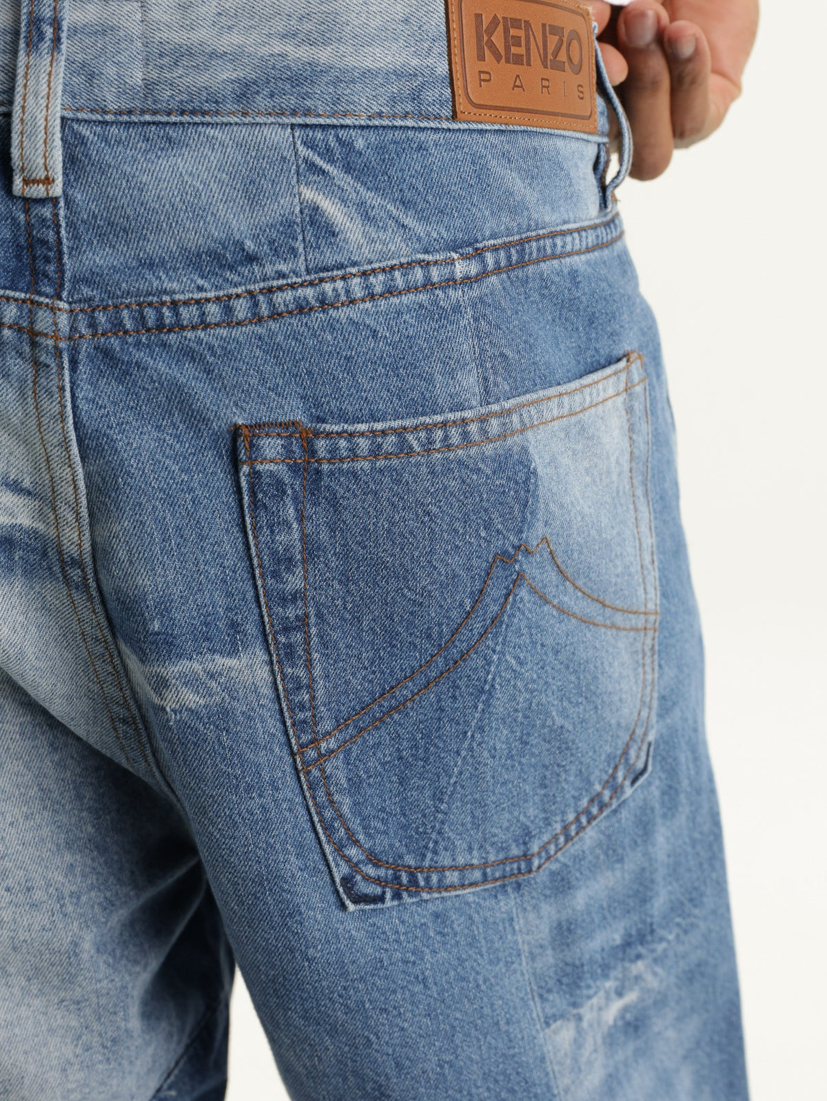 Kenzo Pants Bleached Blue Stone  Denim