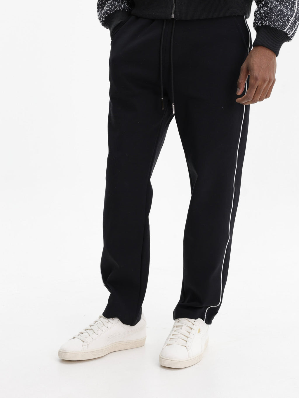 Iceberg Pants White Stripe Leg Black