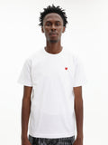 Comme Des Garcons T-Shirt Play Small Red Heart White