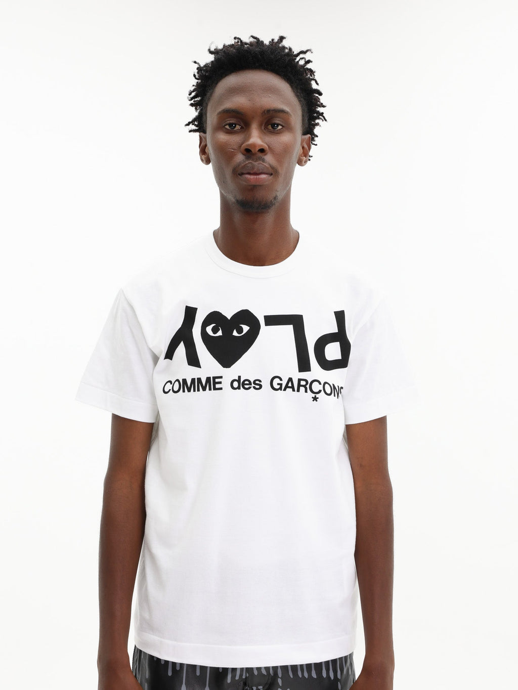 Comme Des Garcons T-Shirt Play Logo Print White