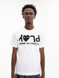 Comme Des Garcons T-Shirt Play Logo Print White