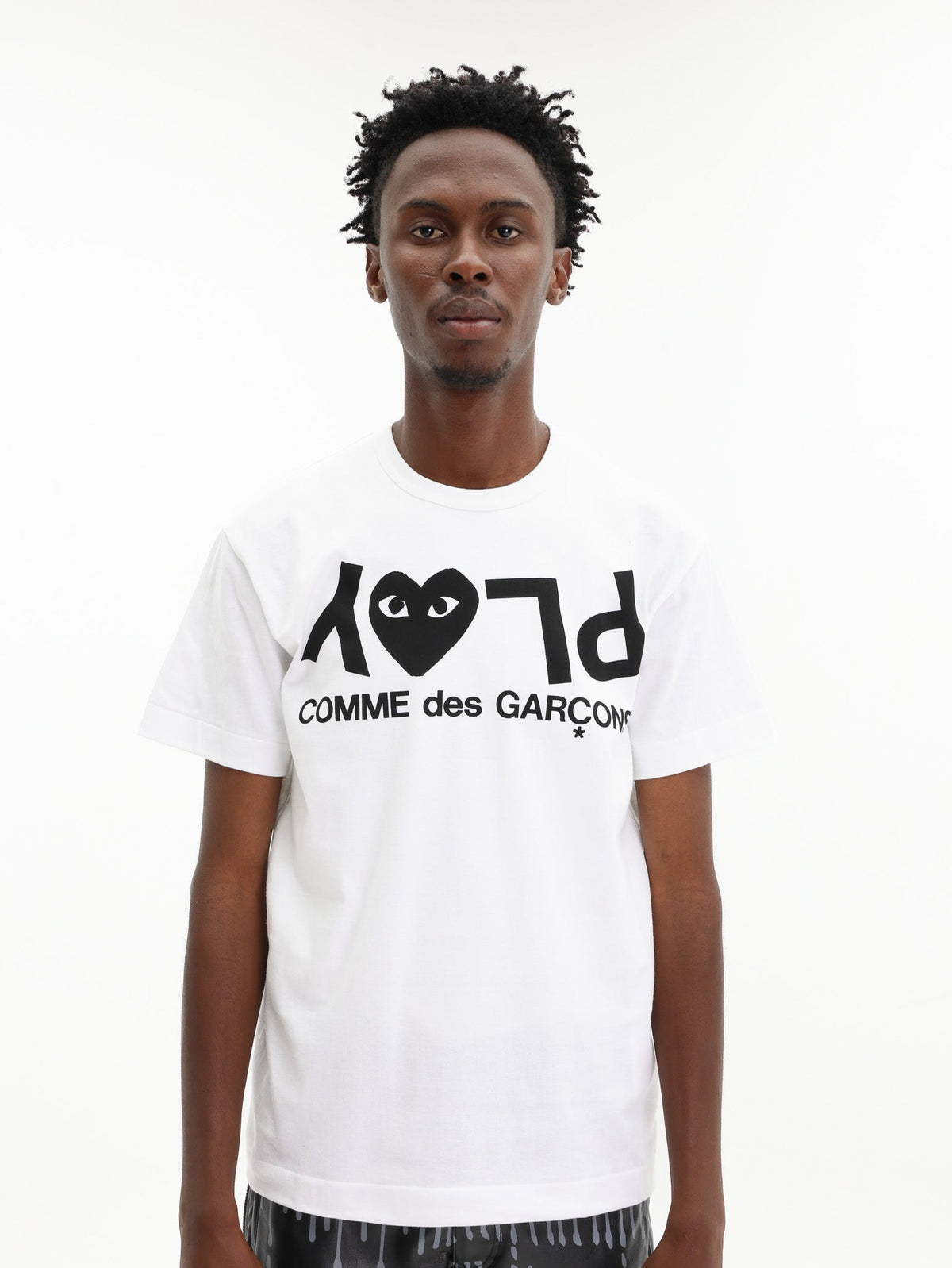 Comme Des Garcons T-Shirt Play Logo Print White