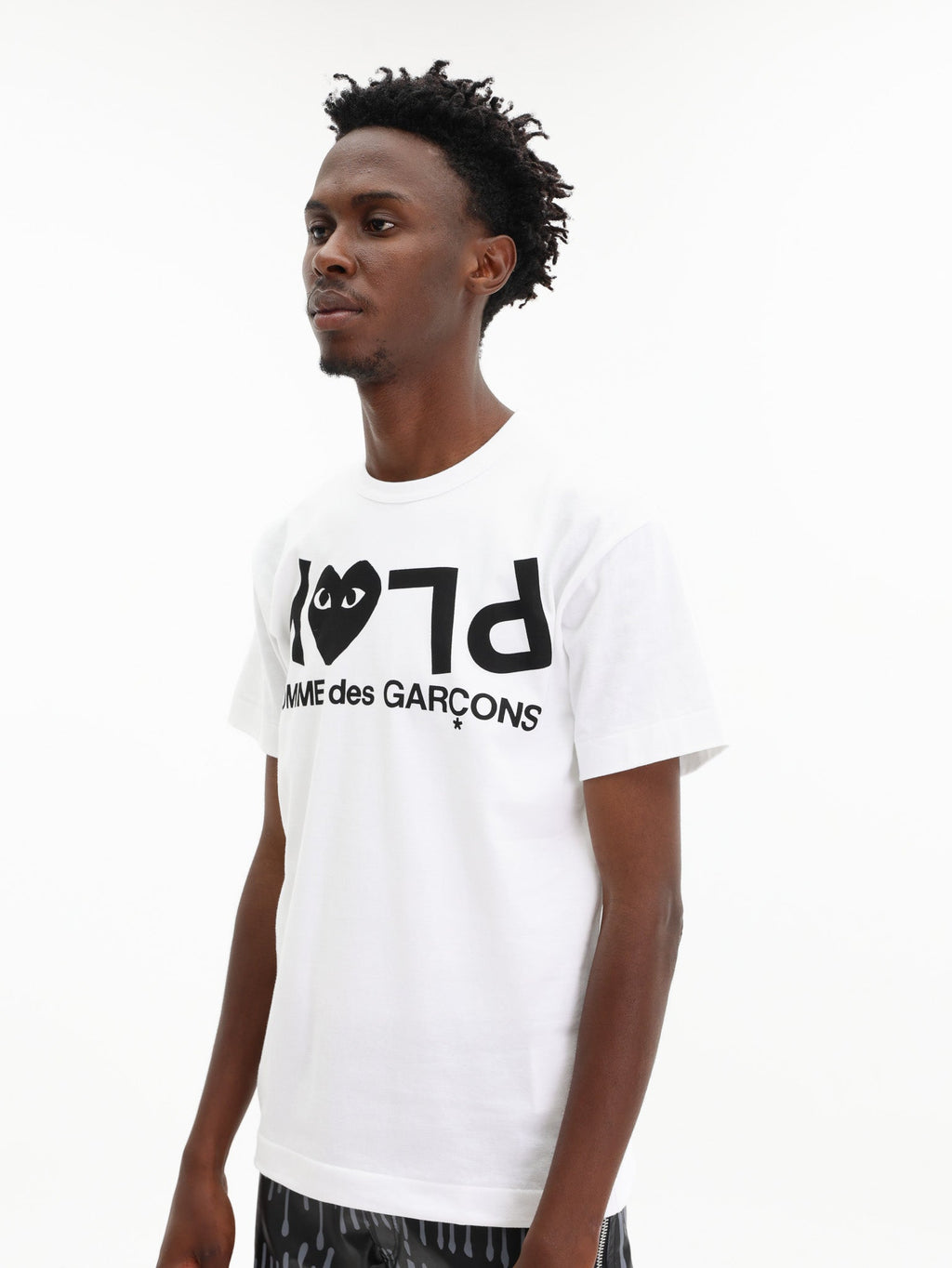 Comme Des Garcons T-Shirt Play Logo Print White