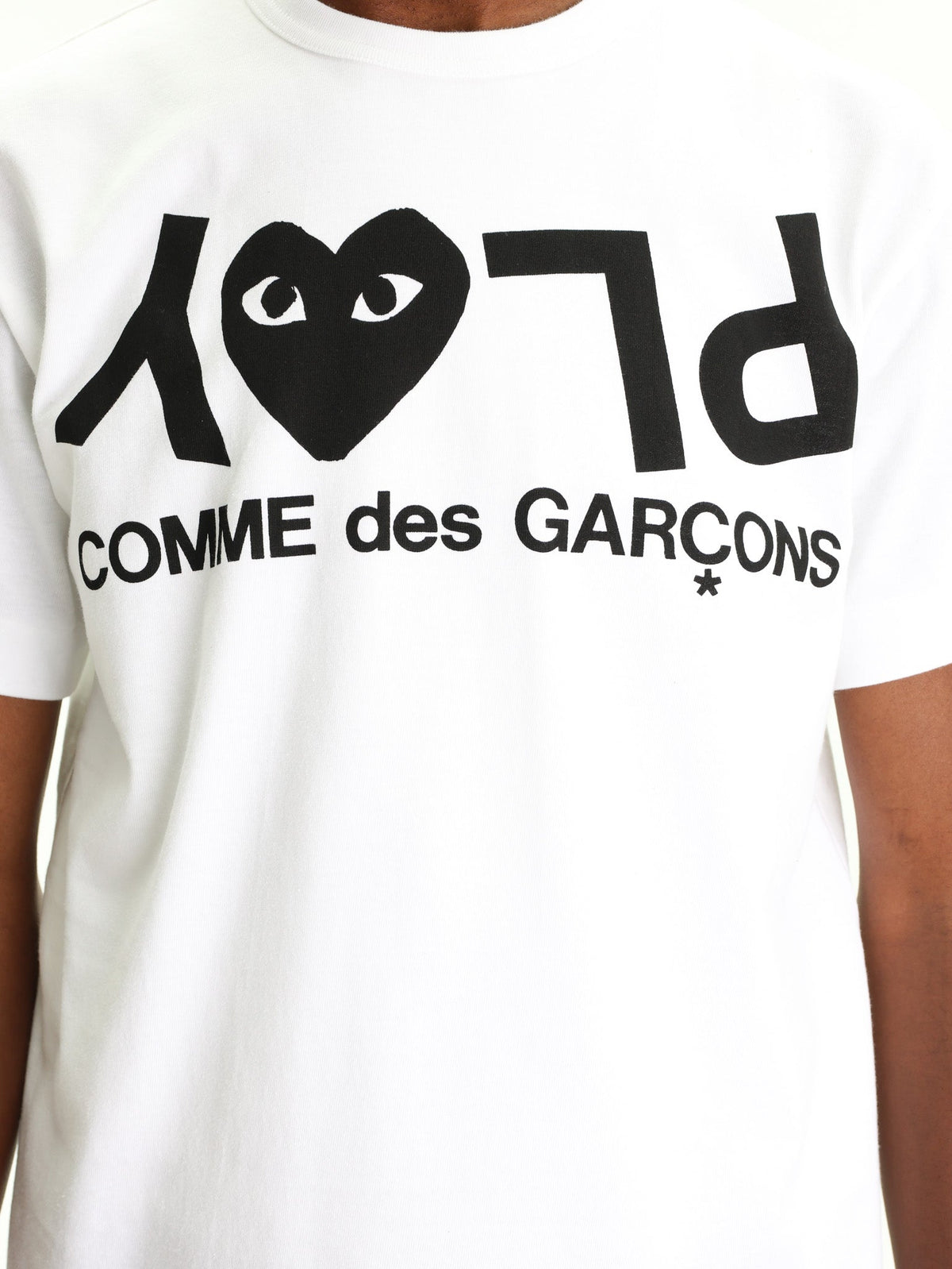 Comme Des Garcons T-Shirt Play Logo Print White