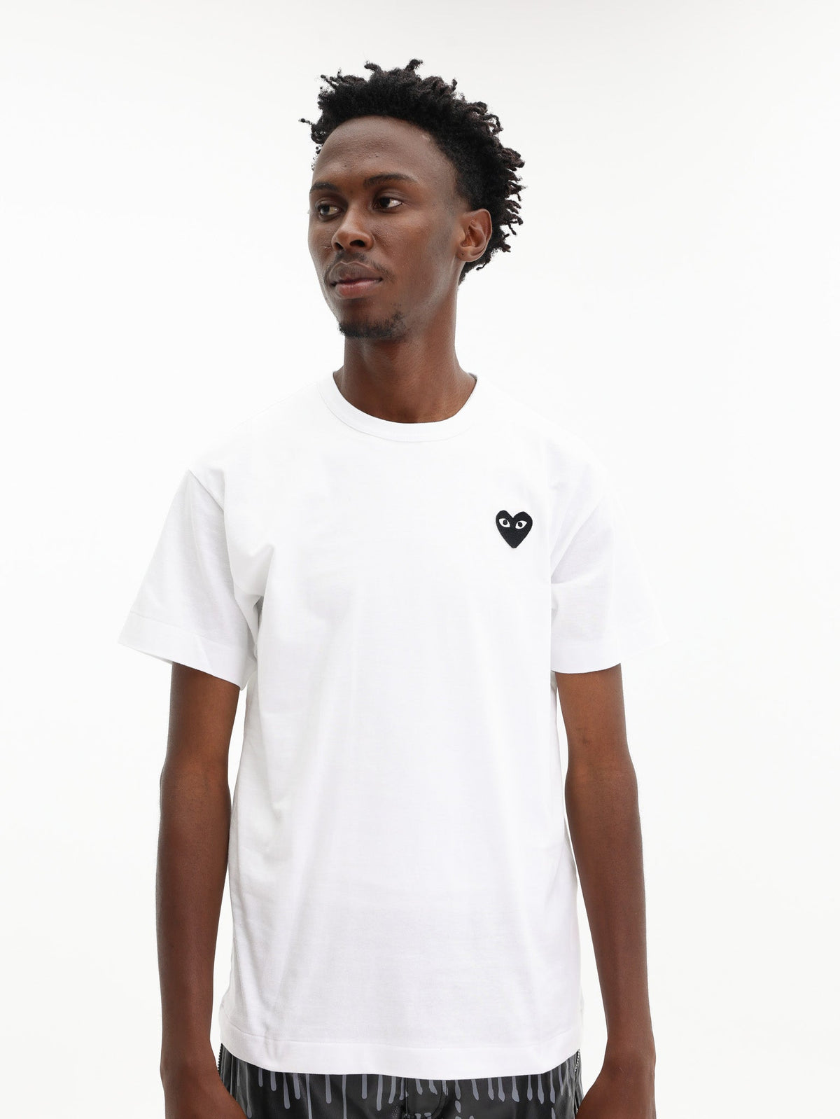 Comme Des Garcons T-Shirt Play Black Heart White