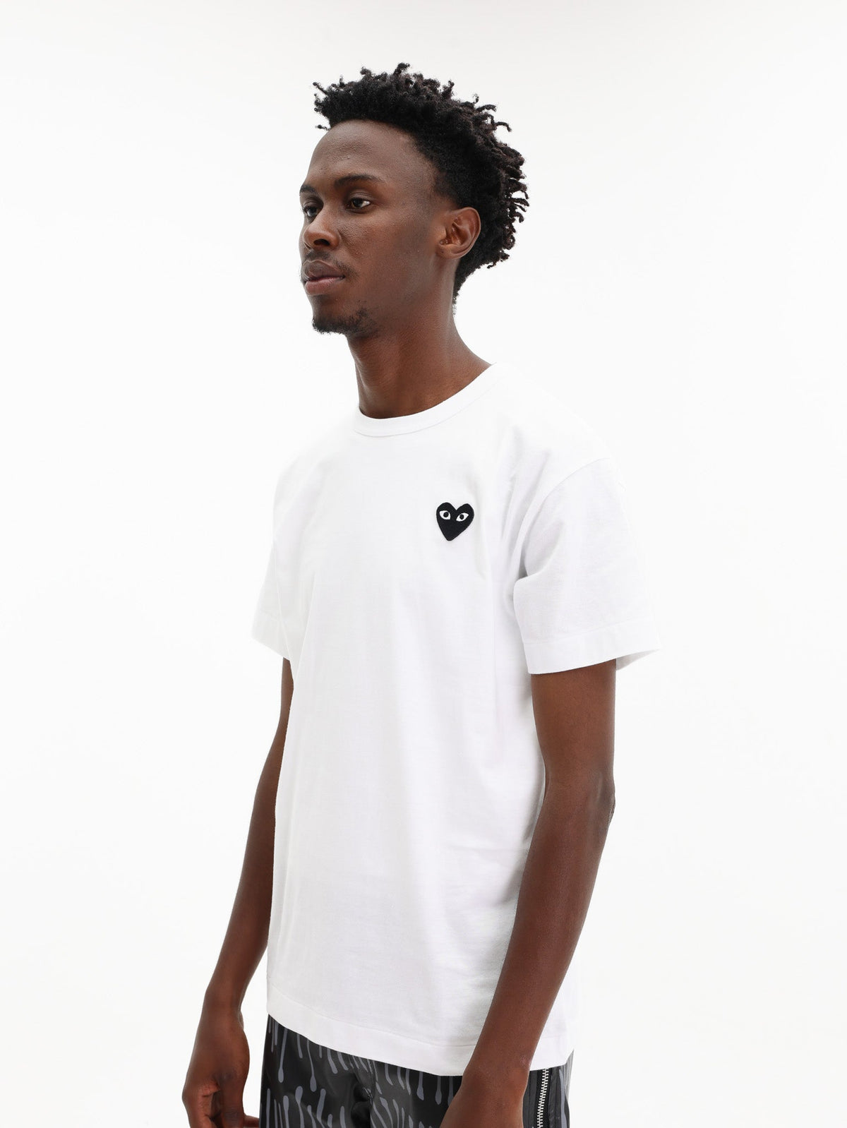 Comme Des Garcons T-Shirt Play Black Heart White