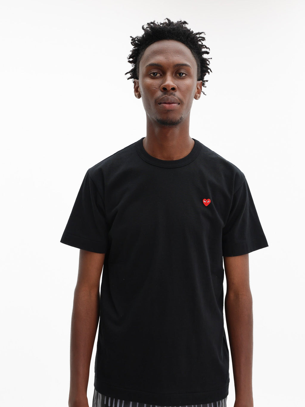 Comme Des Garcons T-Shirt Play Small Red Heart Black