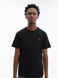 Comme Des Garcons T-Shirt Play Small Red Heart Black