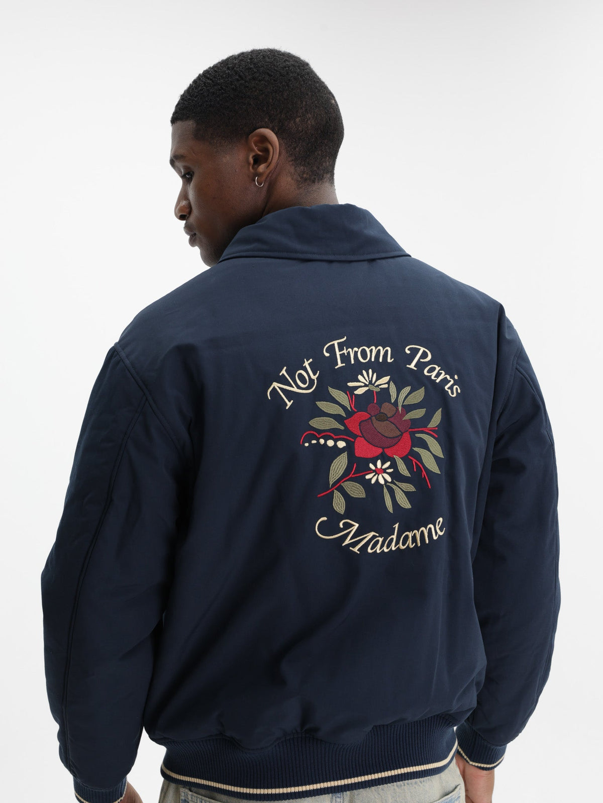 Drole Jacket Bomber Slogan Rose Navy