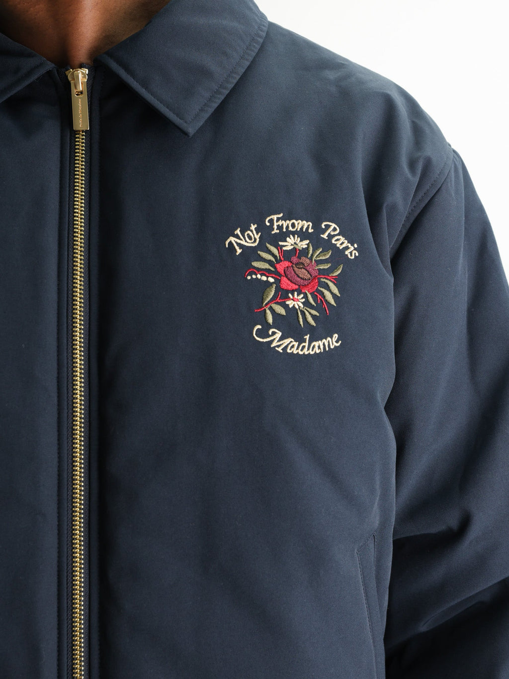 Drole Jacket Bomber Slogan Rose Navy
