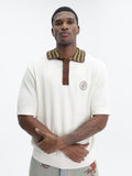 Drole Golfer Maille Ajoure D Miroir Off White