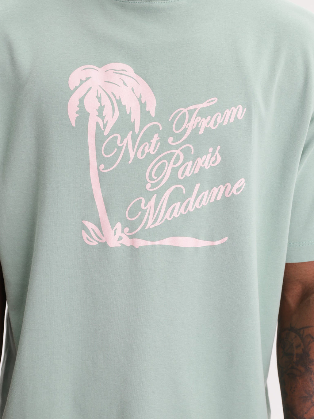 Drole T-Shirt Slogan Palmiers Water Green