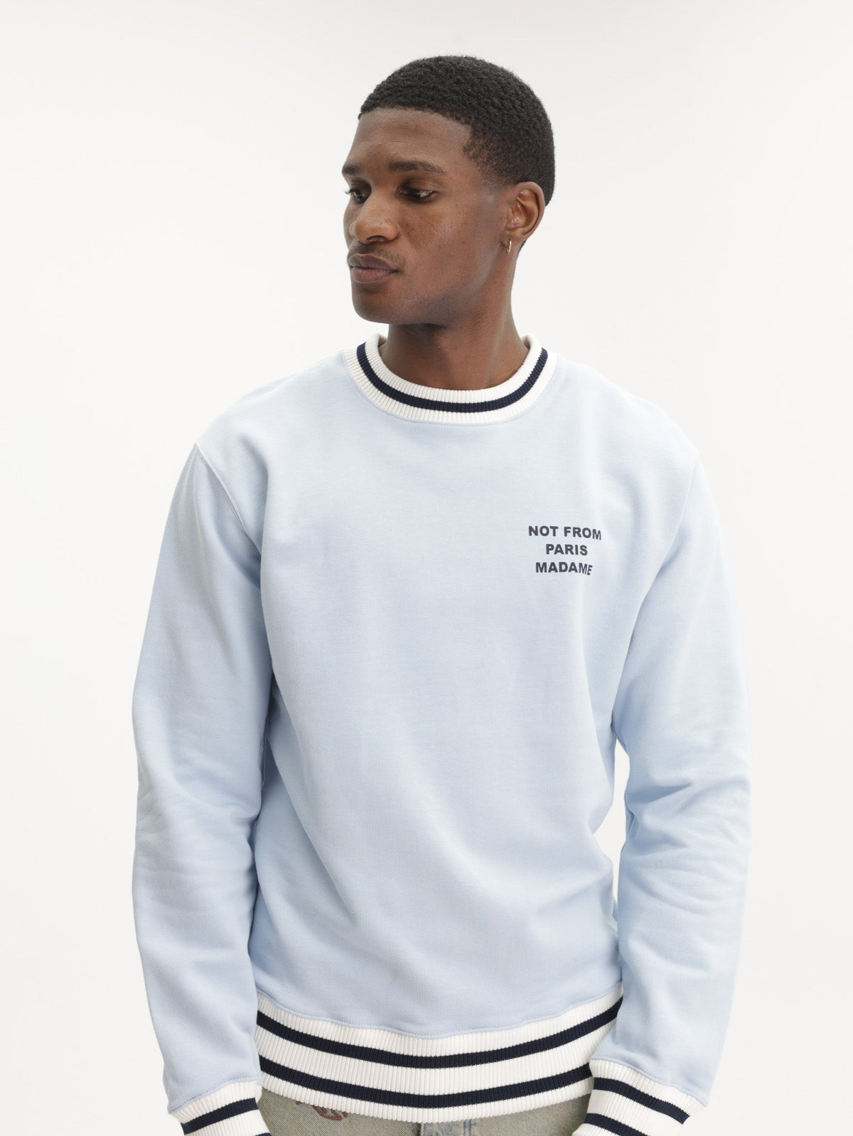 Drole Sweater Slogan Sport Light Blue