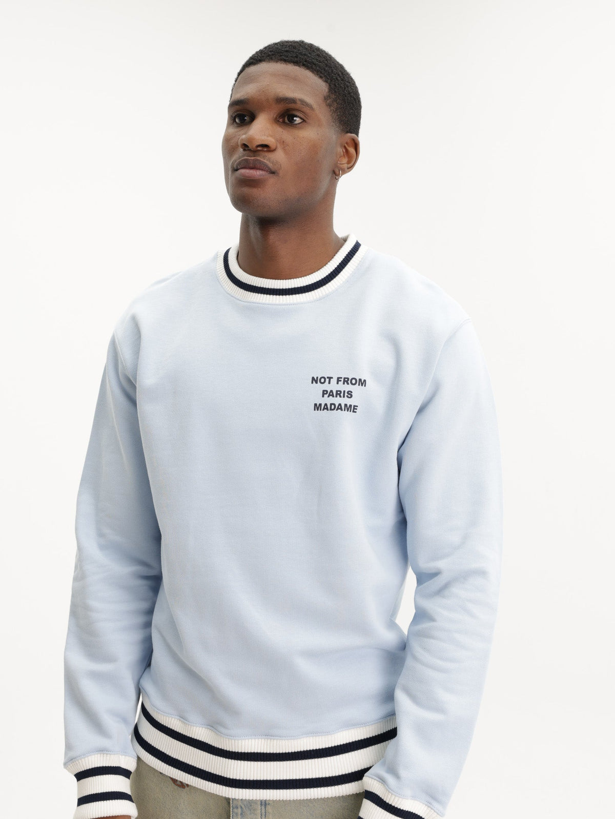 Drole Sweater Slogan Sport Light Blue