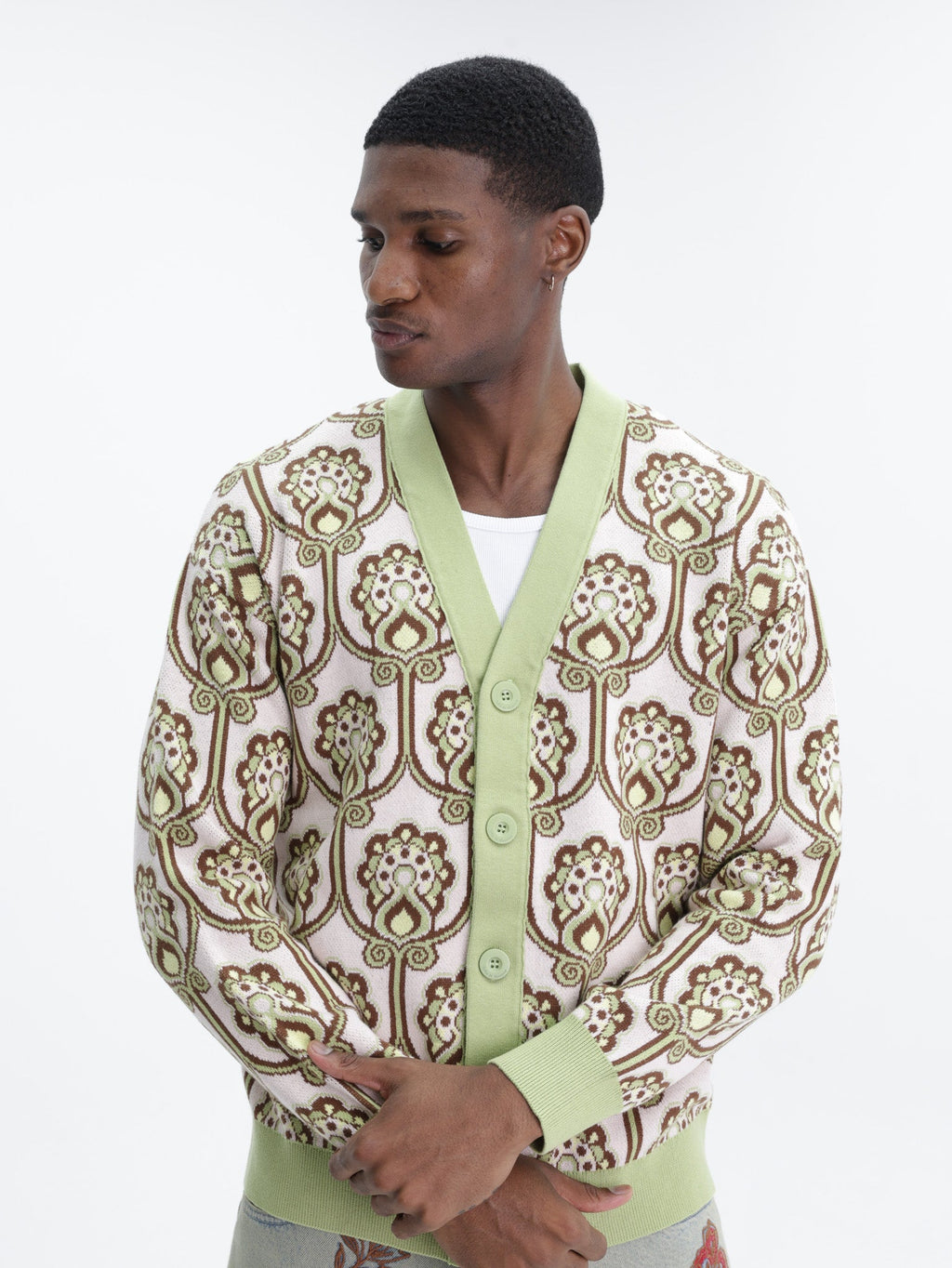 Drole Cardigan Tapisserie Florale Light Pink