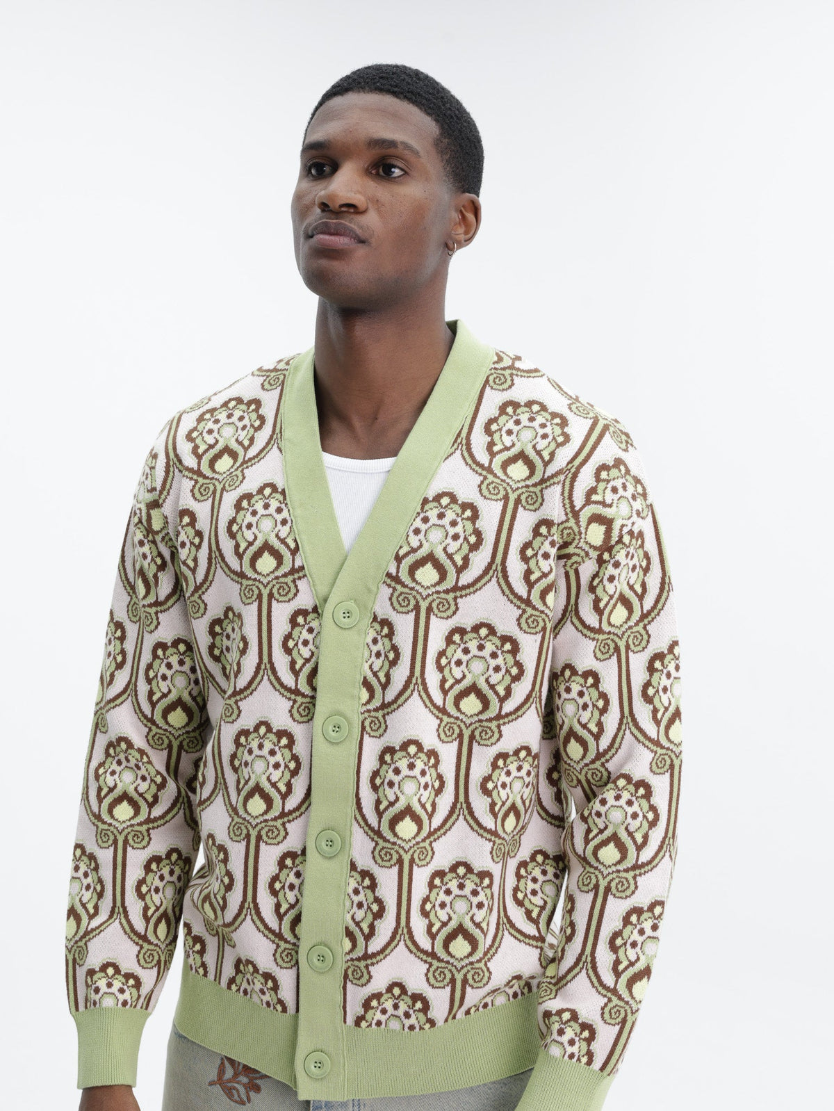 Drole Cardigan Tapisserie Florale Light Pink