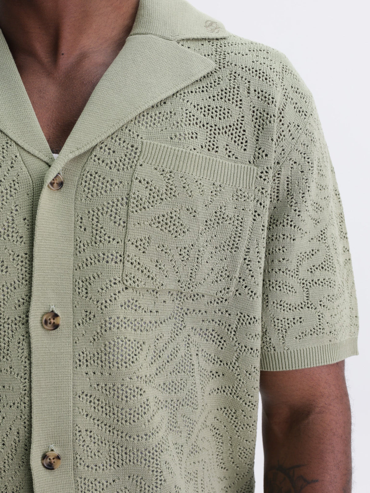 Drole Shirt Maille Dentelle Kaki
