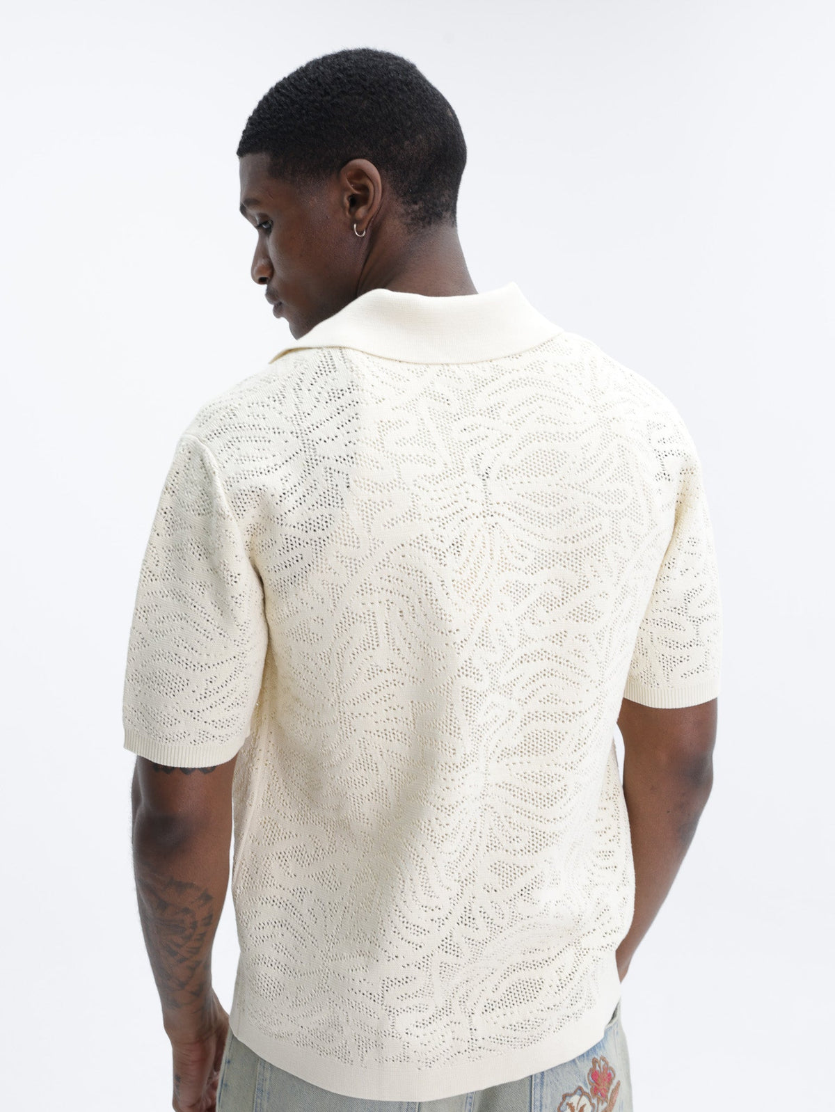Drole Shirt Maille Dentelle Off White