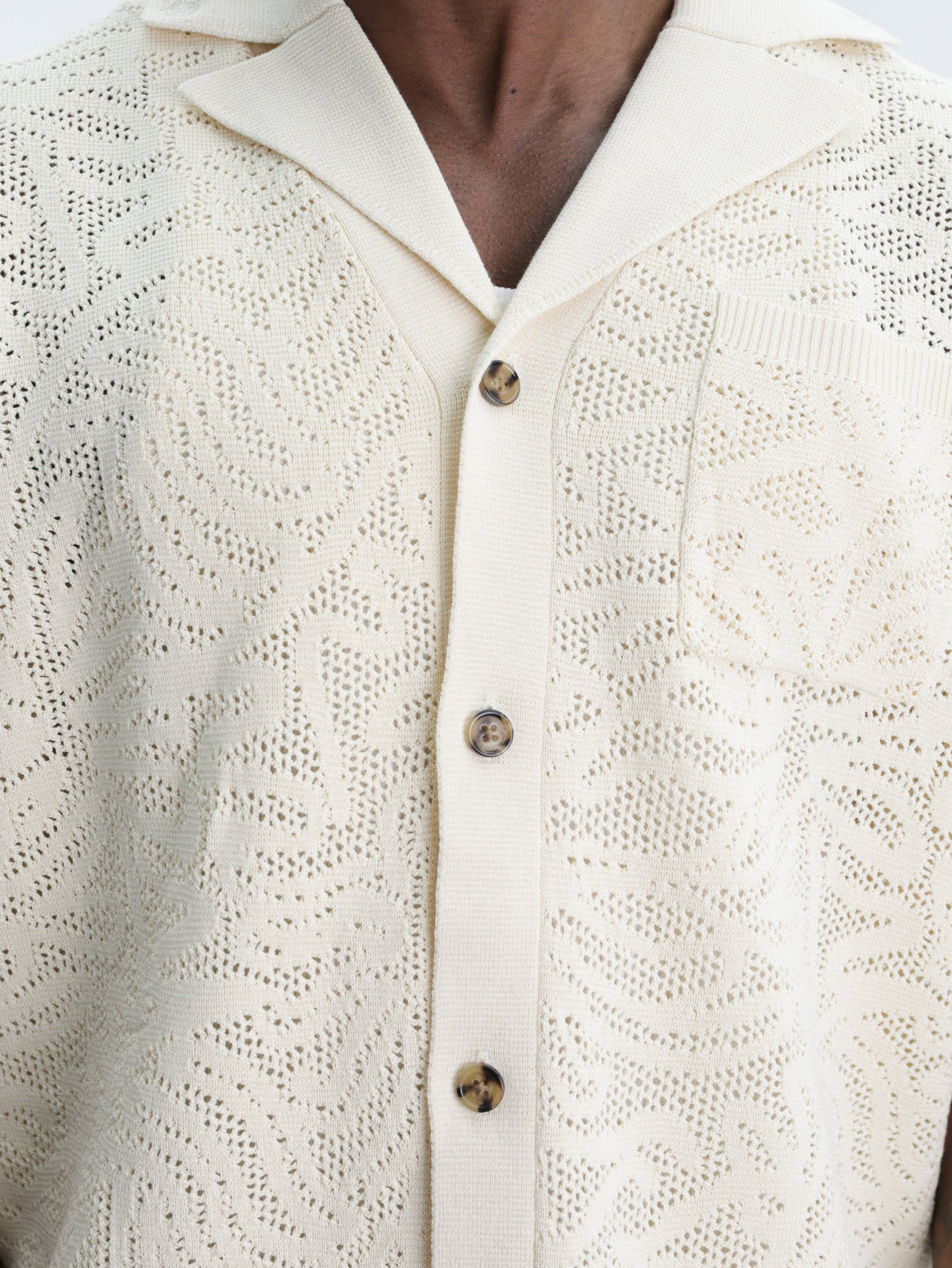 Drole Shirt Maille Dentelle Off White