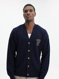 Drole Cardigan Slogan Rose Navy