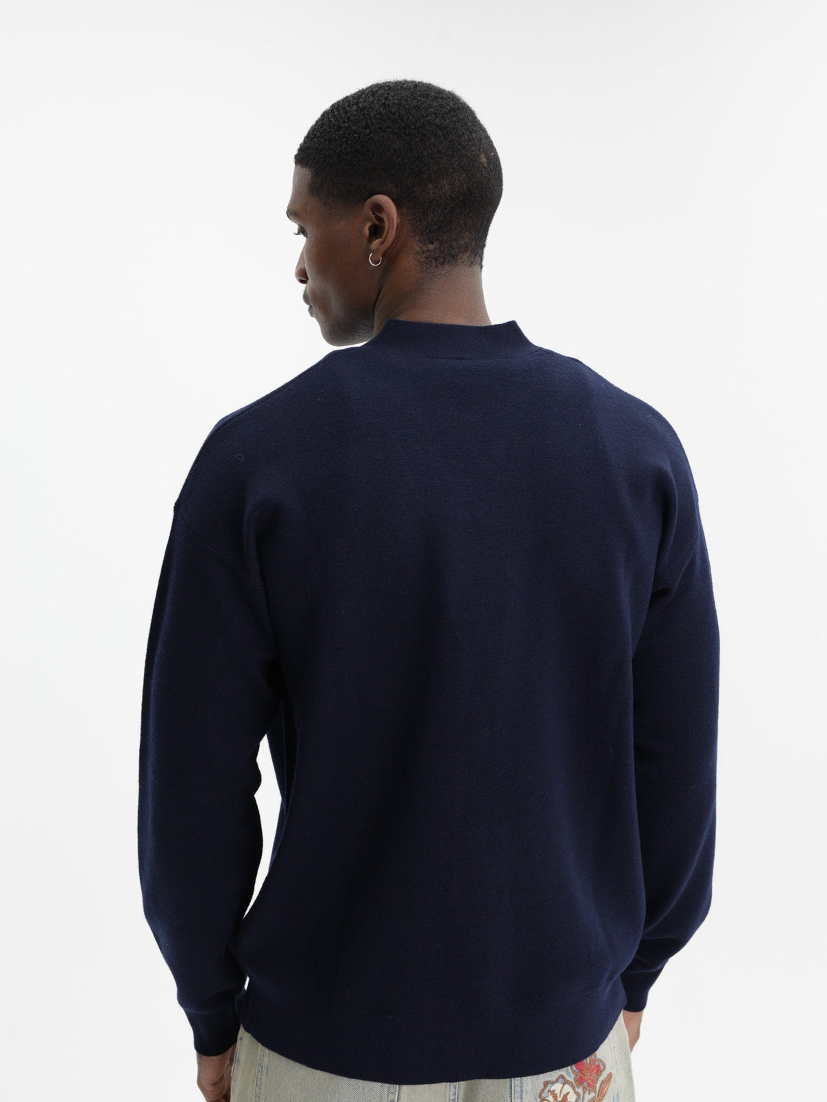 Drole Cardigan Slogan Rose Navy