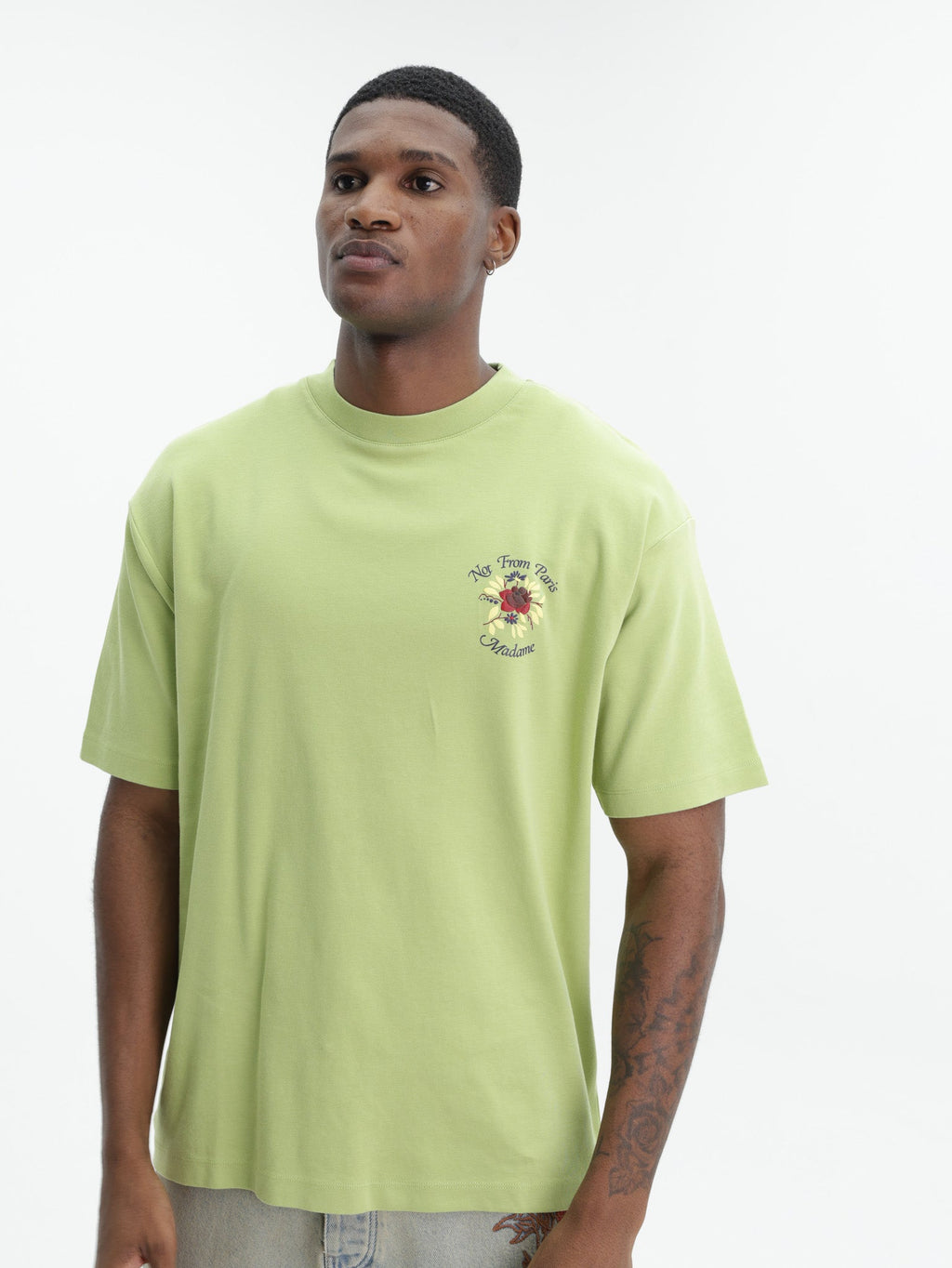 Drole T-Shirt Slogan Rose Light Olive