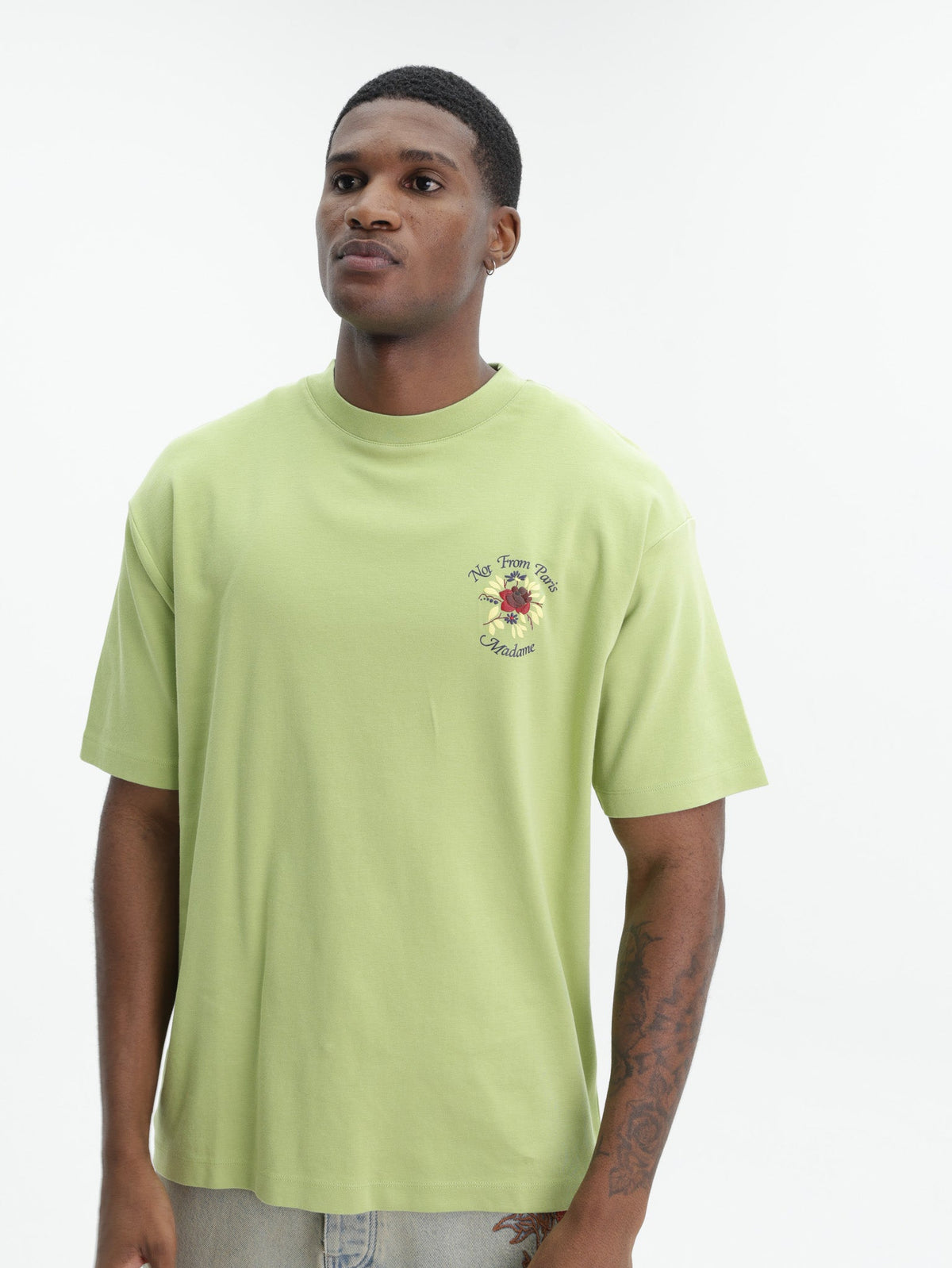 Drole T-Shirt Slogan Rose Light Olive