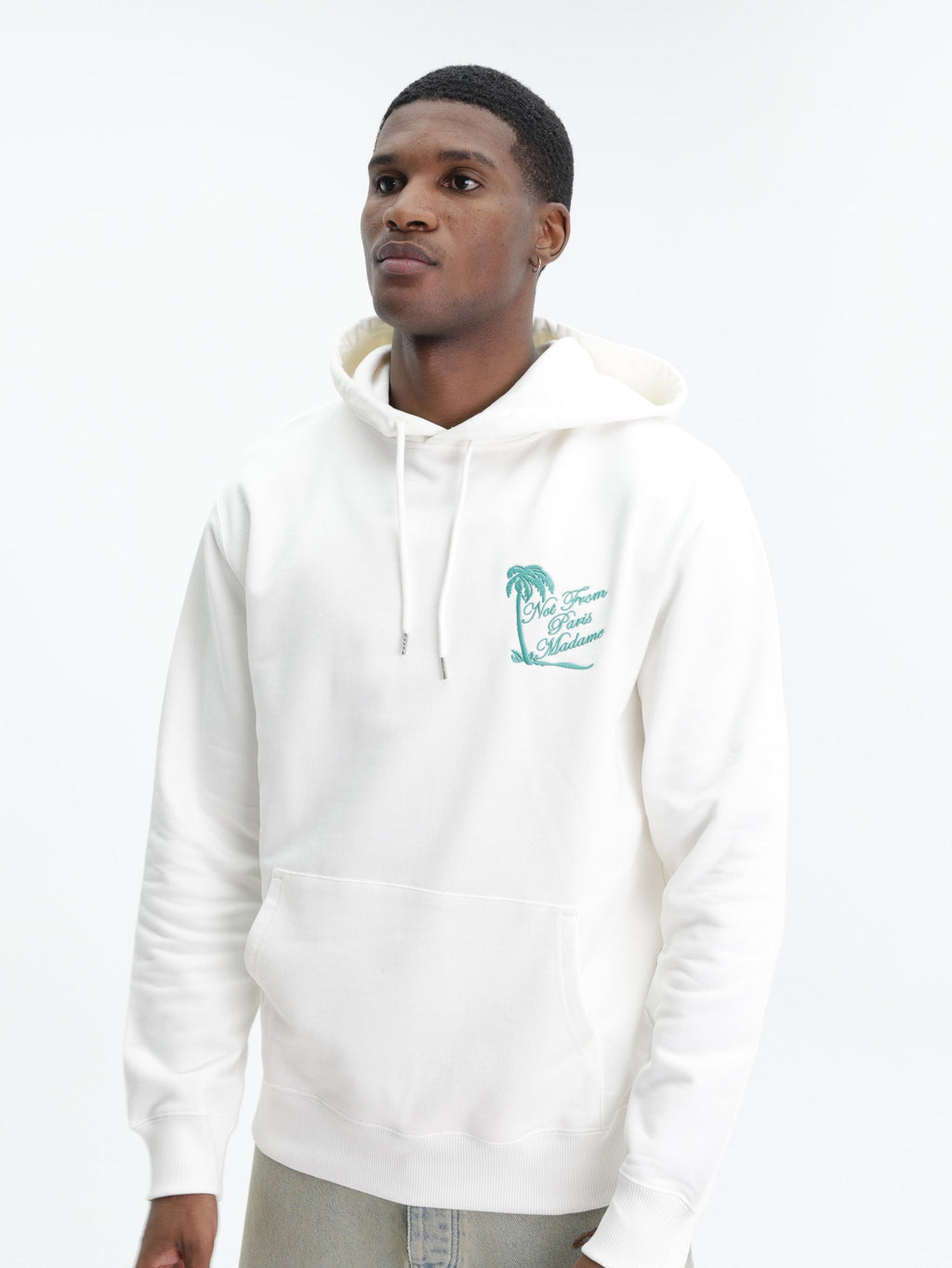 Drole Hoodie Slogan Palmier Off White