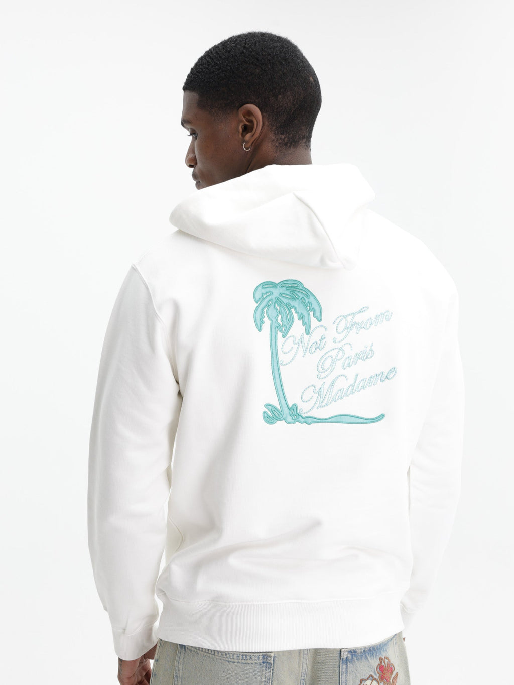 Drole Hoodie Slogan Palmier Off White