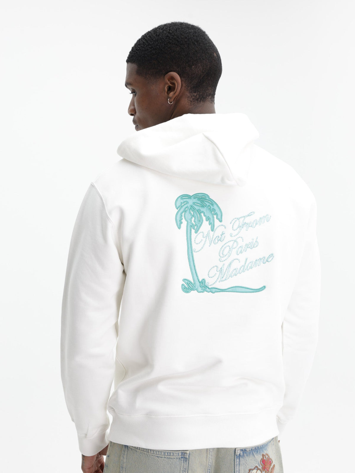 Drole Hoodie Slogan Palmier Off White