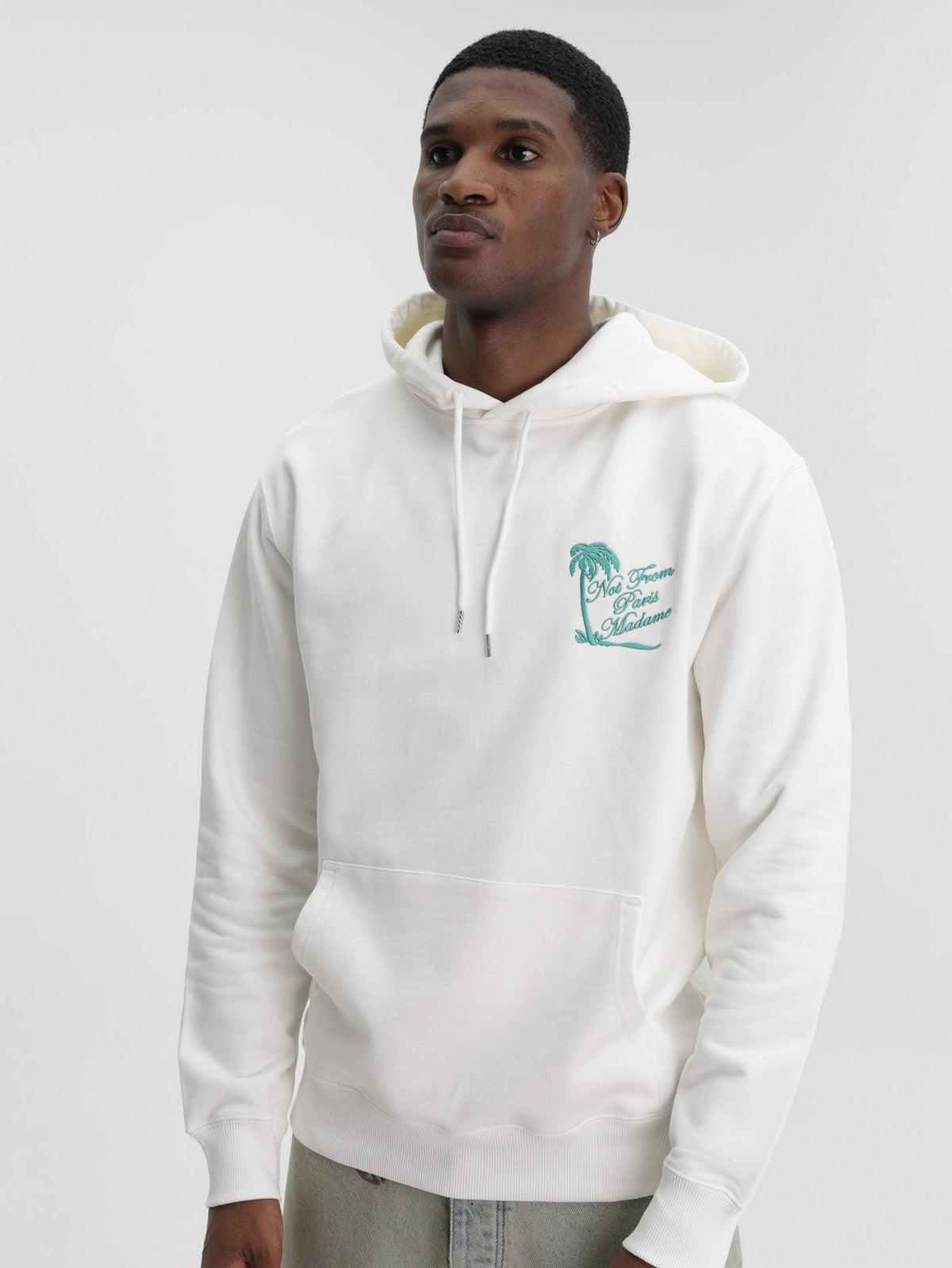 Drole Hoodie Slogan Palmier Off White