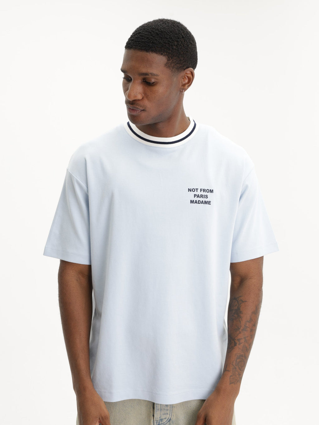 Drole T-Shirt Slogan Sport Light Blue