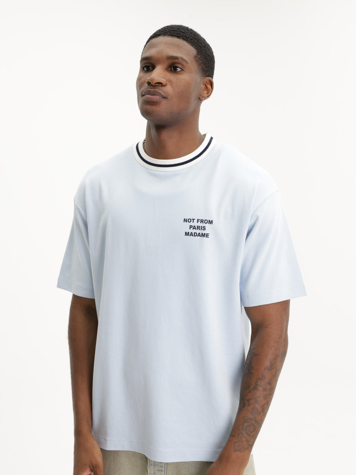 Drole T-Shirt Slogan Sport Light Blue