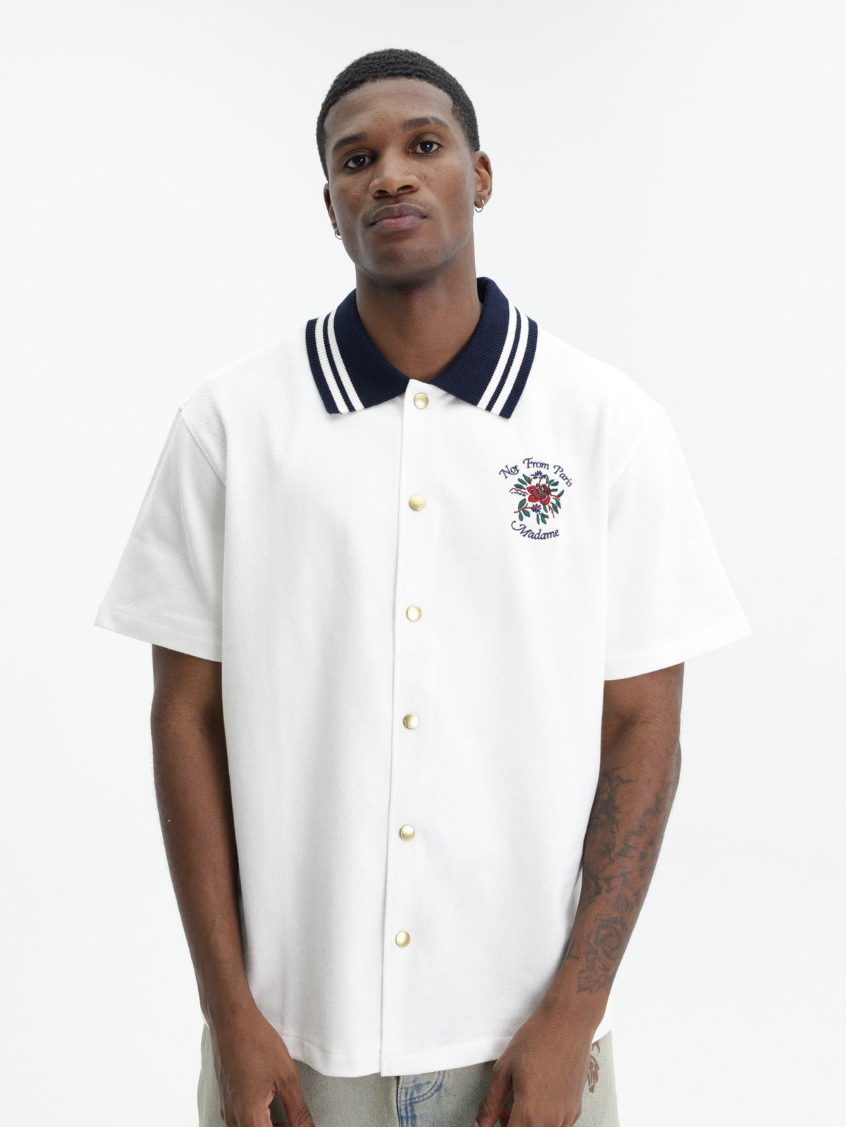 Drole Shirt Piquee Slogan Rose Off White