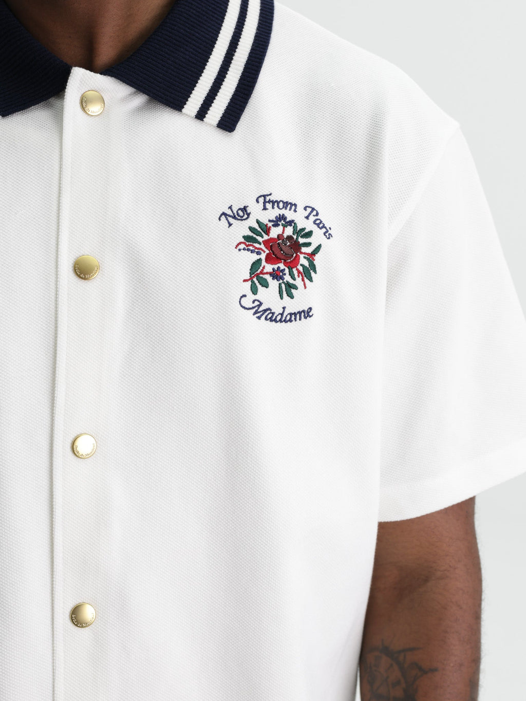 Drole Shirt Piquee Slogan Rose Off White