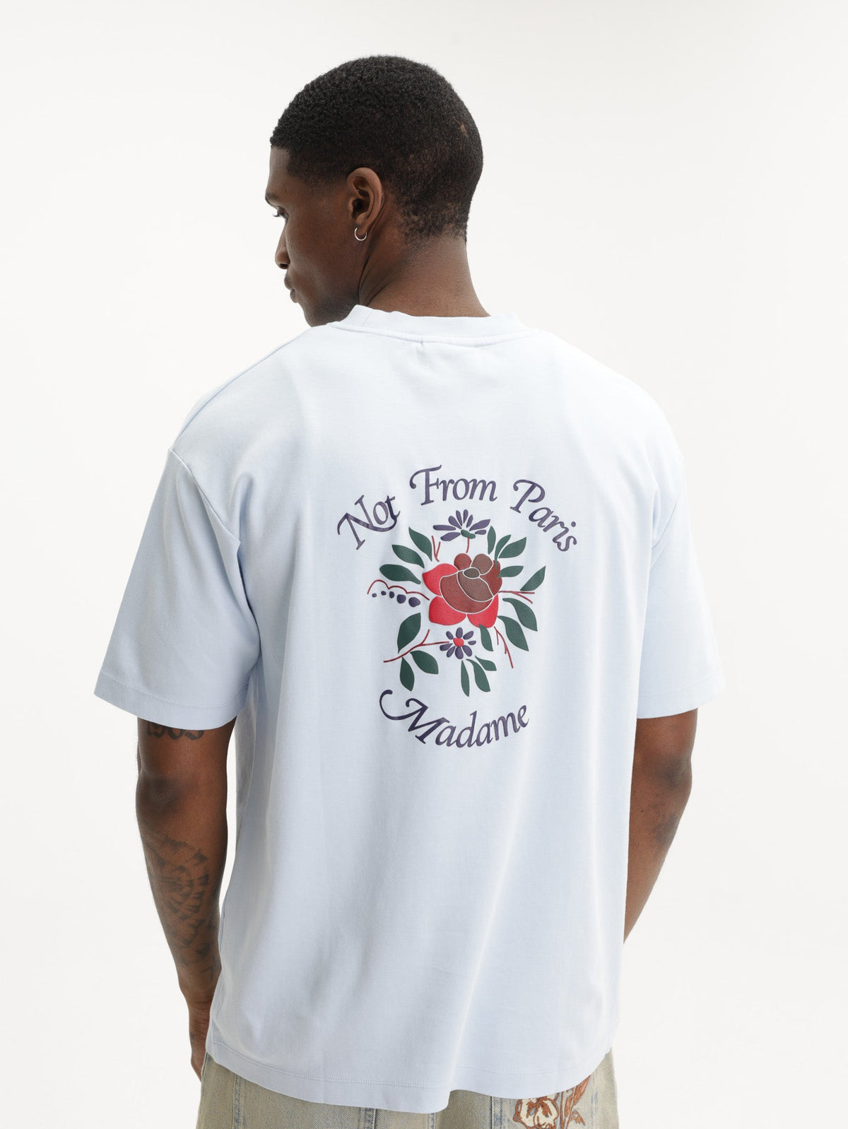Drole T-Shirt Slogan Rose Light Blue