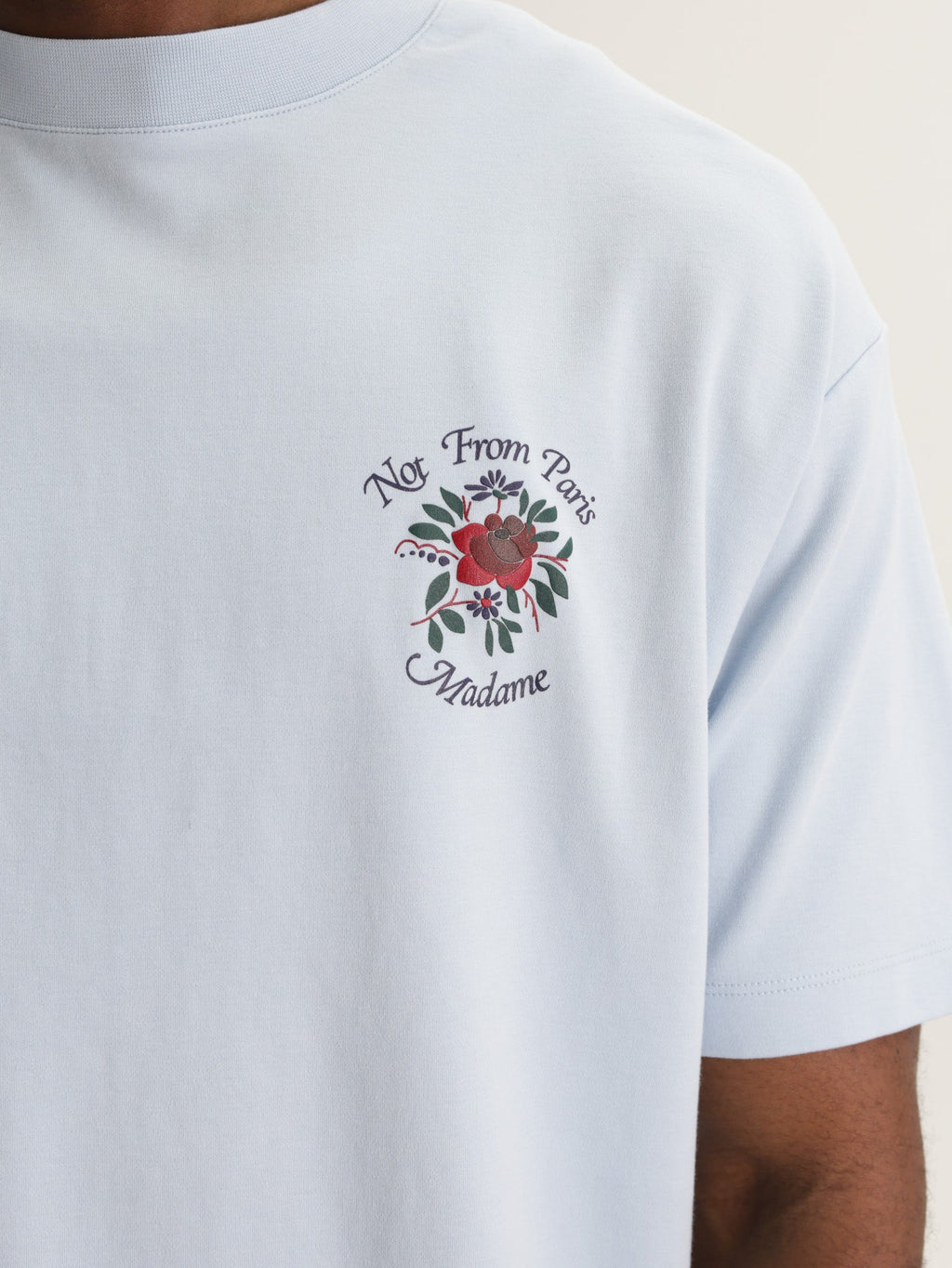 Drole T-Shirt Slogan Rose Light Blue