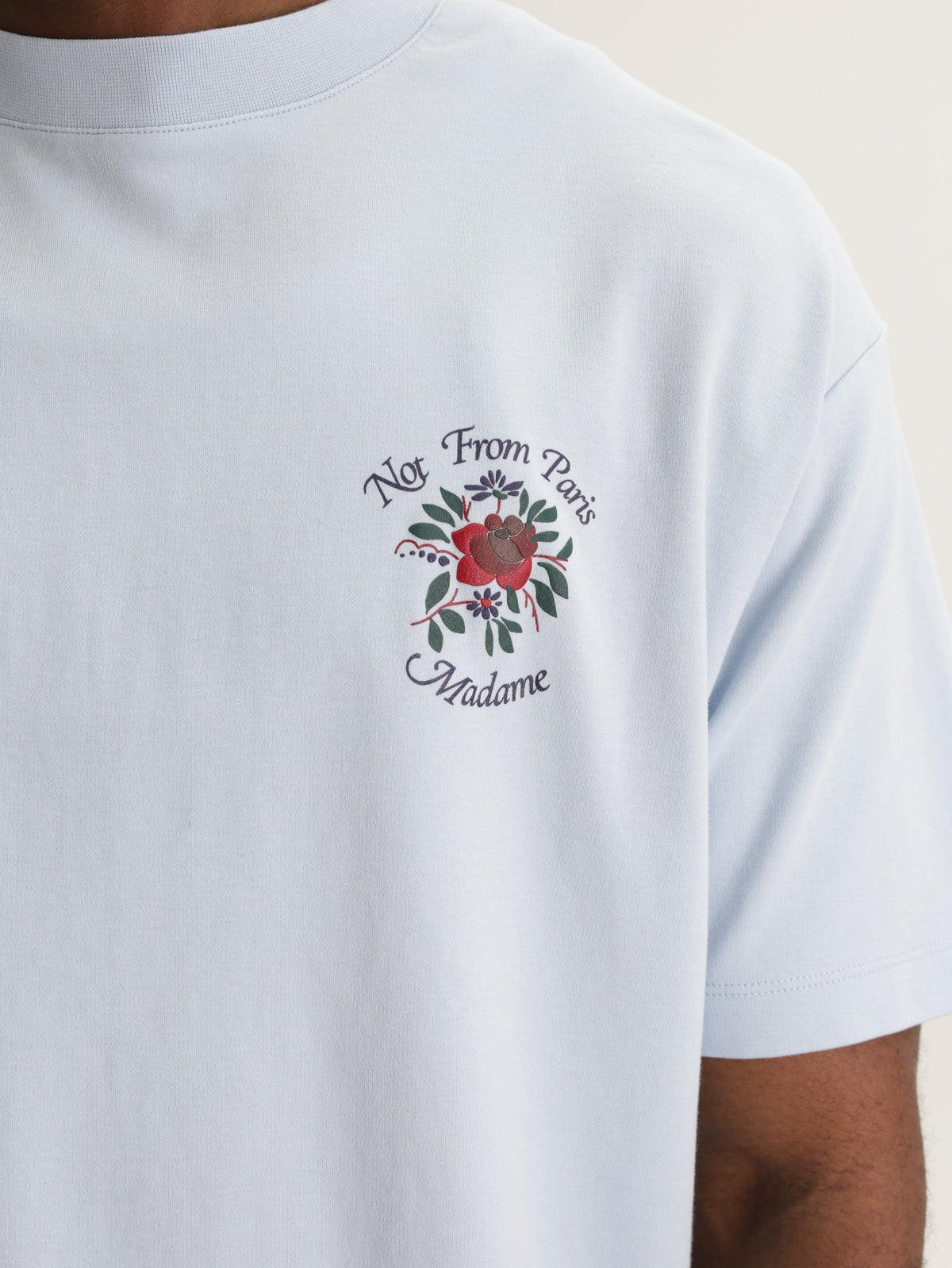 Drole T-Shirt Slogan Rose Light Blue