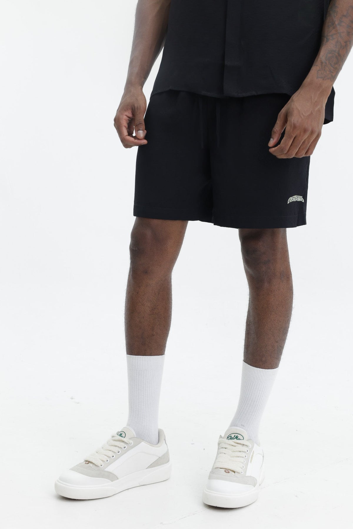 Casablanca Monogram Jacquard Volcano Silk Shorts Black