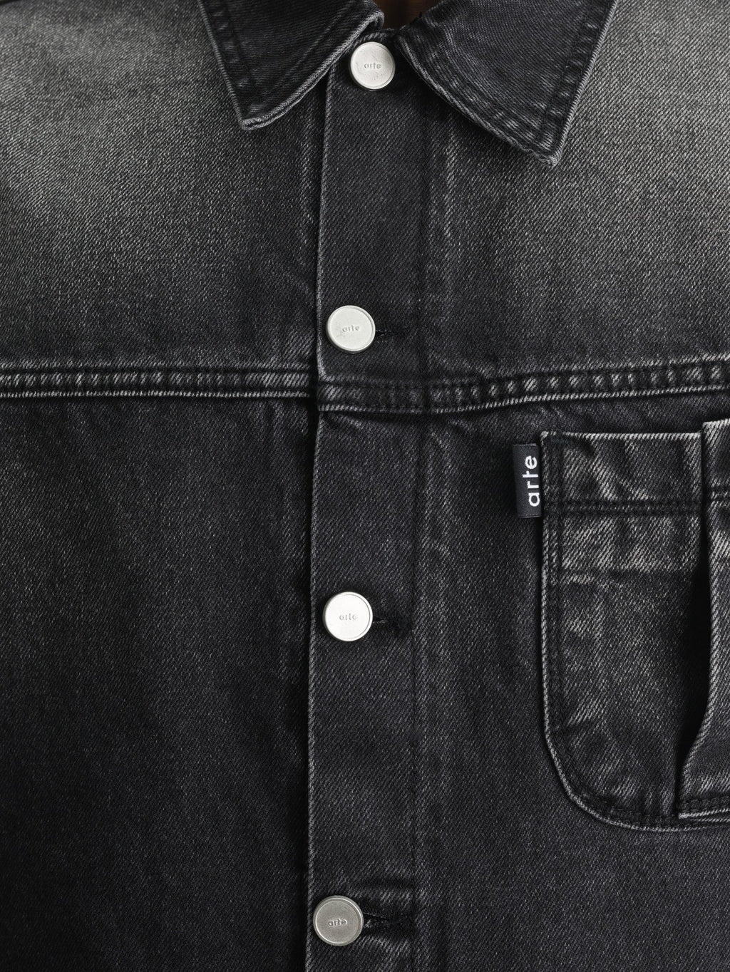 Arte Jacket Pocket Denim Faded Black