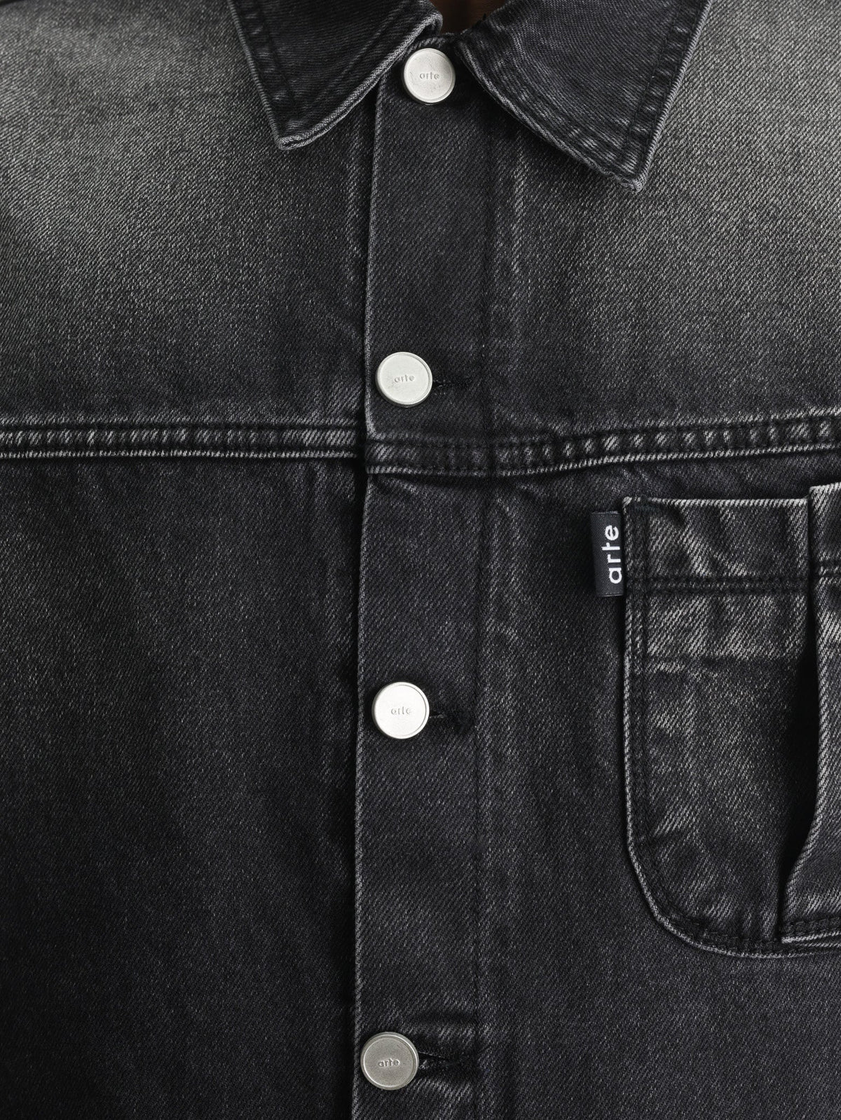 Arte Jacket Pocket Denim Faded Black
