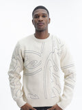 Arte T-Shirt Circle Log Knit Longsleeve Cream