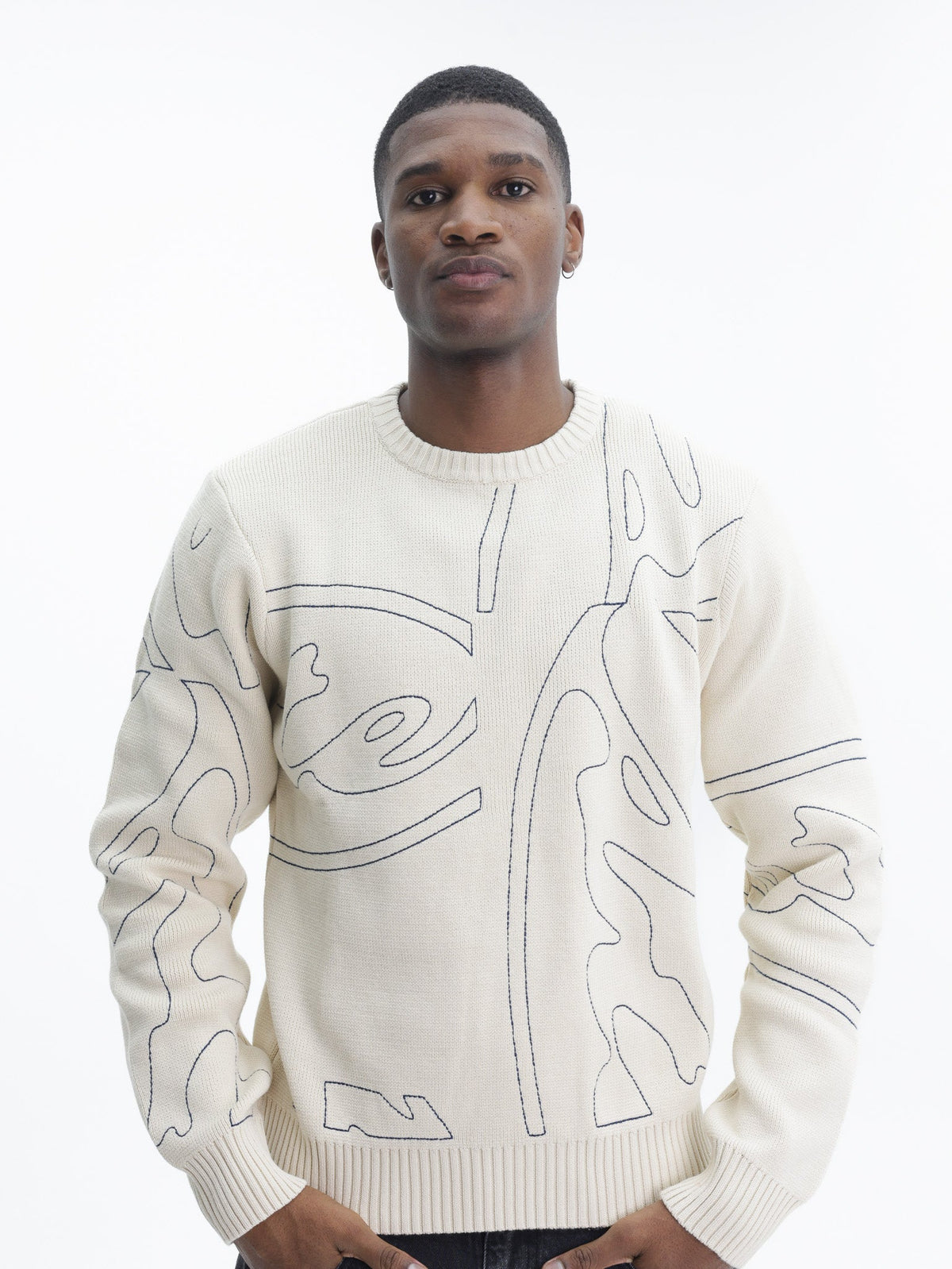 Arte T-Shirt Circle Log Knit Longsleeve Cream