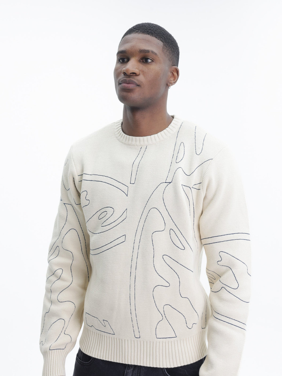 Arte T-Shirt Circle Log Knit Longsleeve Cream