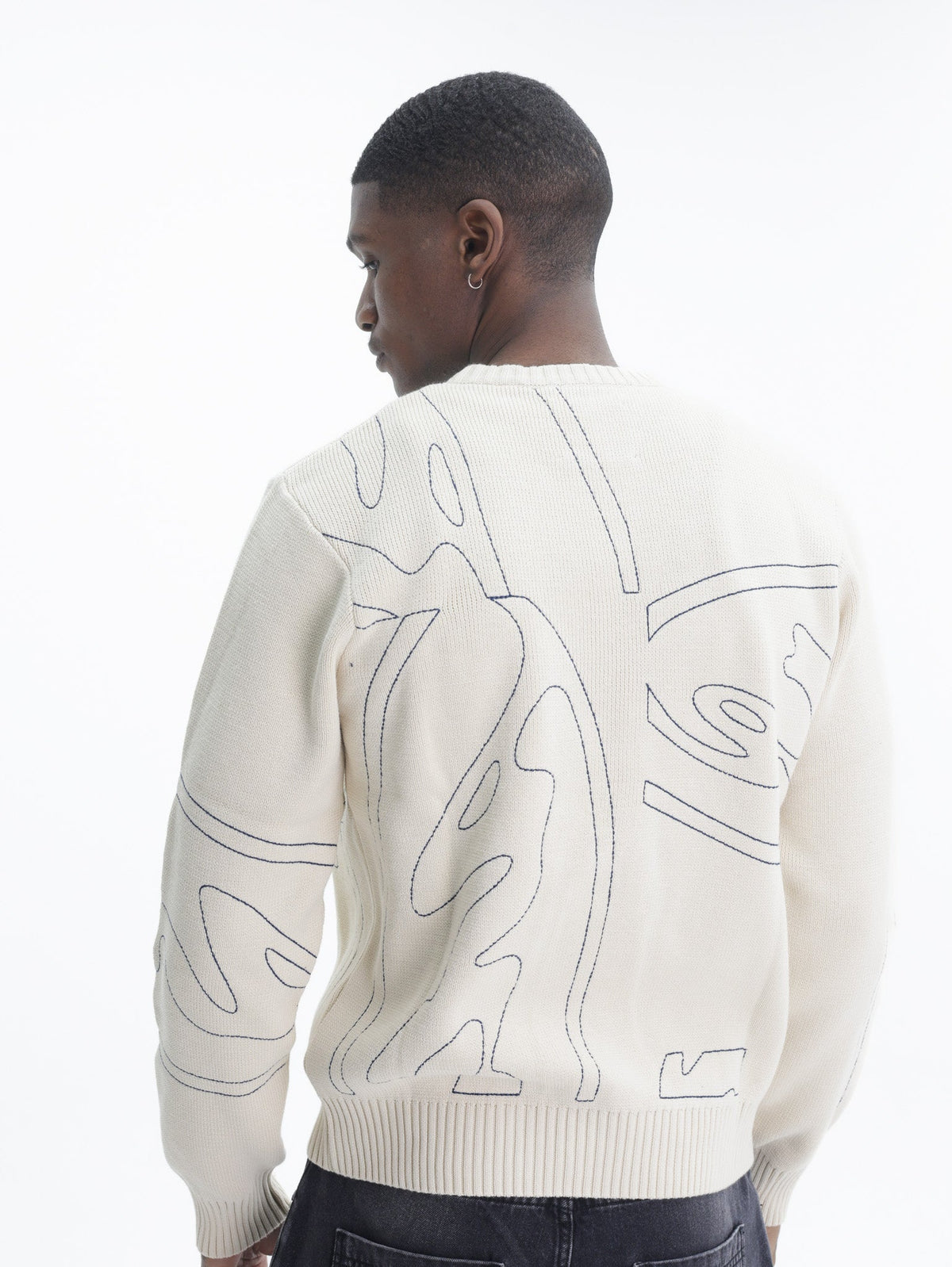 Arte T-Shirt Circle Log Knit Longsleeve Cream