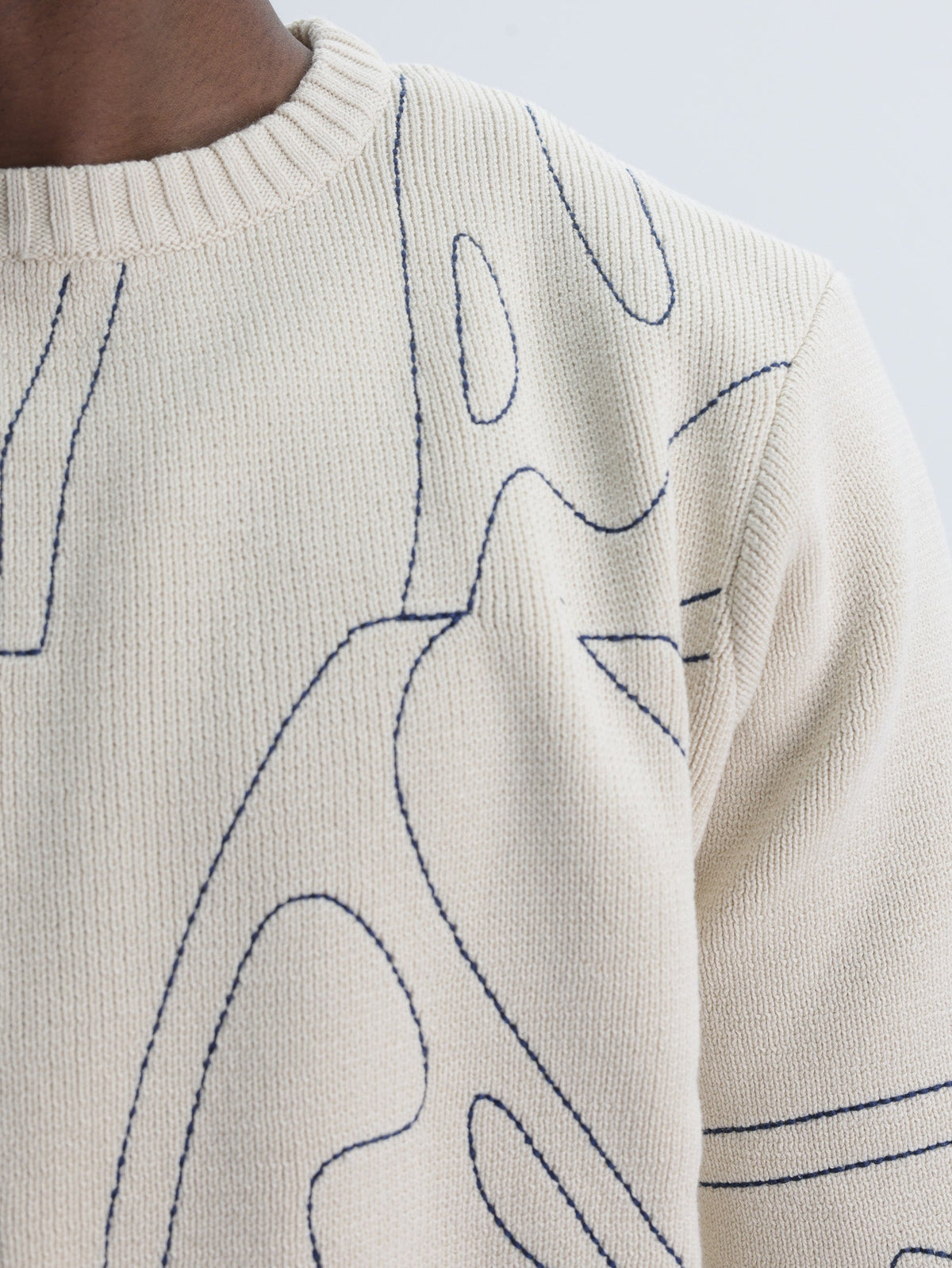Arte T-Shirt Circle Log Knit Longsleeve Cream