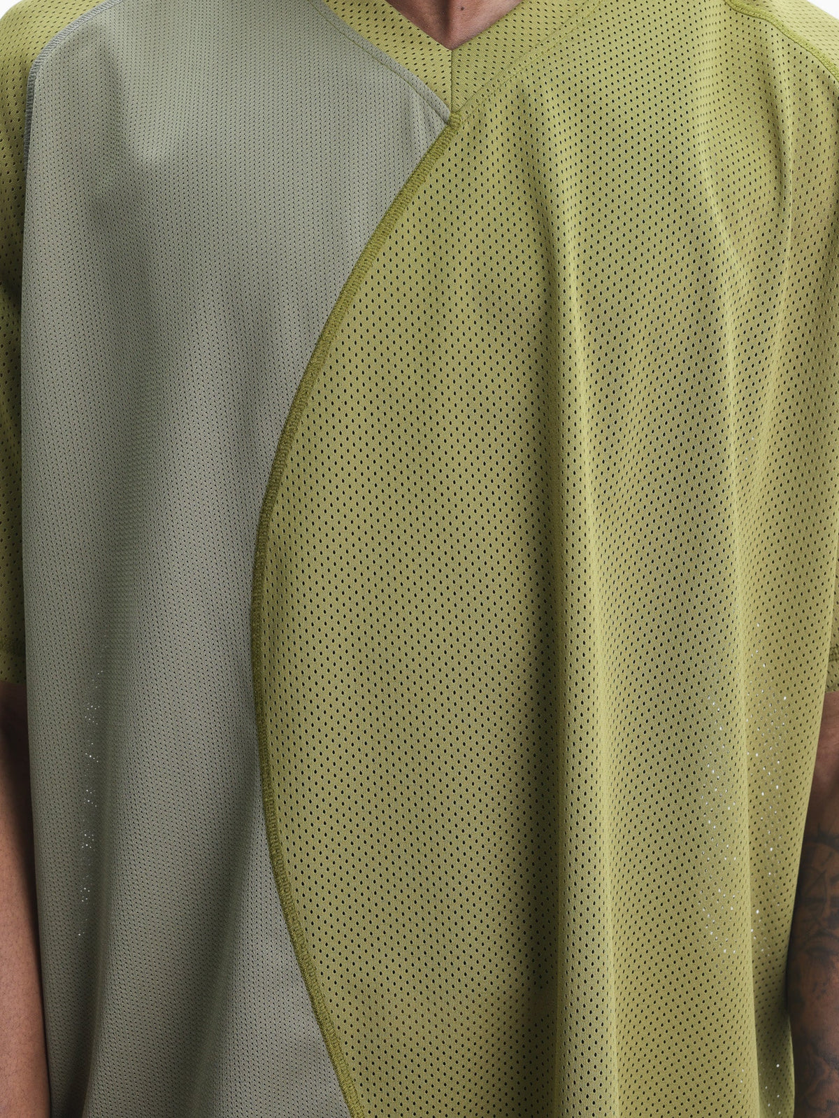 Arte T-Shirt Multi Mesh V-Neck Green