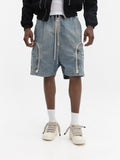 Rick Owens Shorts Zipped Pockets Denim