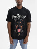 John Richmond T-Shirt Doberman Print Logo Black