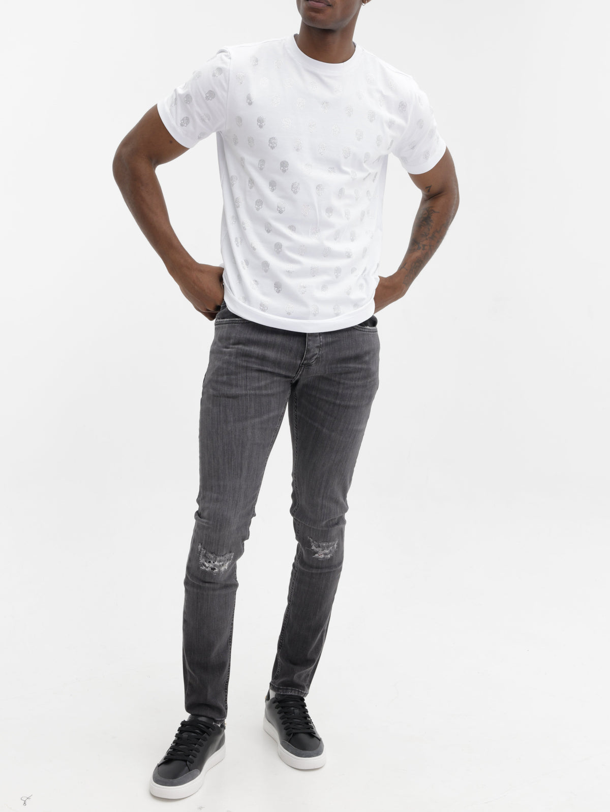 John Richmond T-Shirt Dotted Glitter White